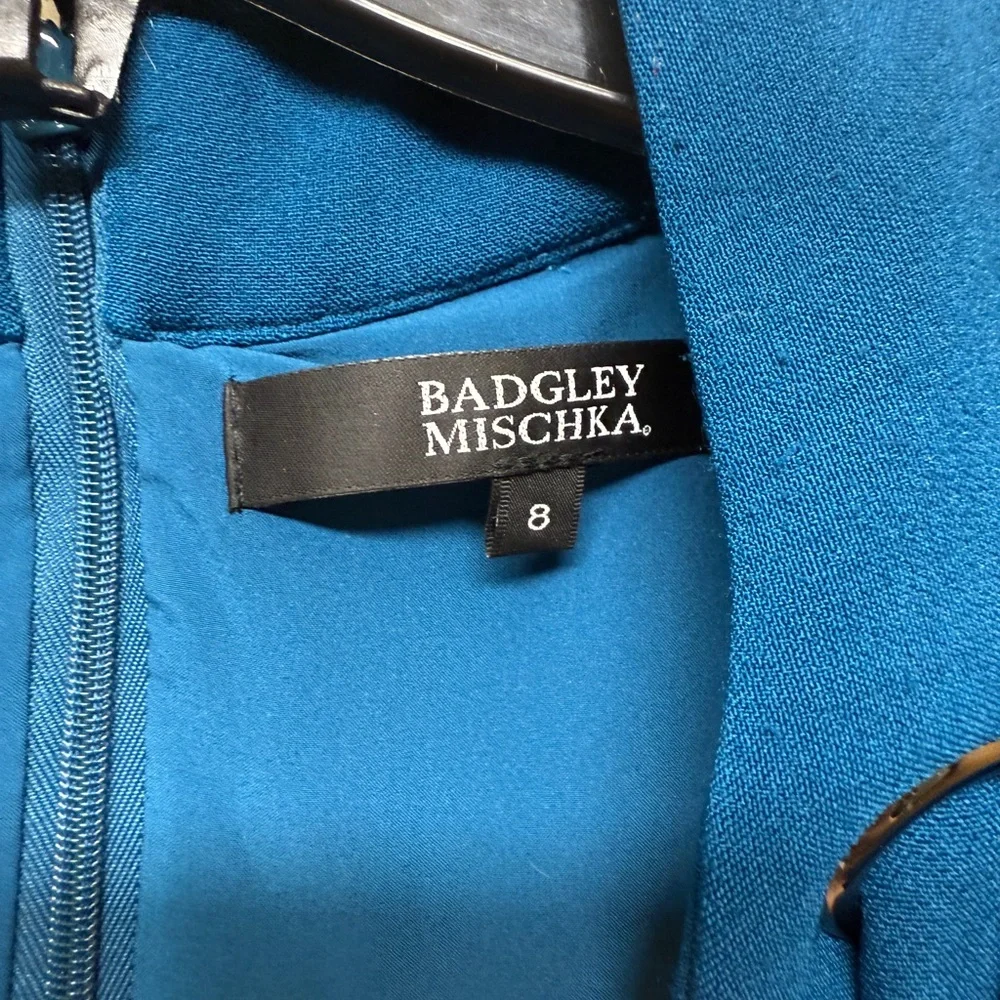 Badgley Mischka Deep Blue Dress SIZE 8 - Picture 3 of 4
